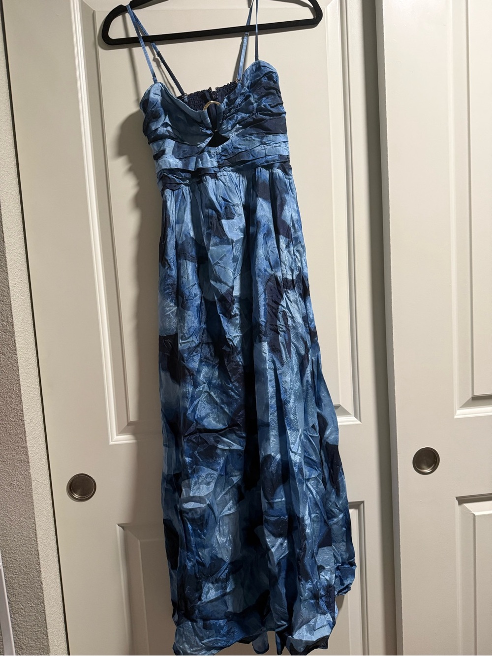Abercrombie & Fitch Blue Floral Maxi Dress with Spaghetti Straps